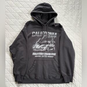 Hollister California Raceway Graphic Hoodie - Mens Small - Gray